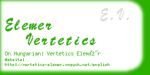 elemer vertetics business card